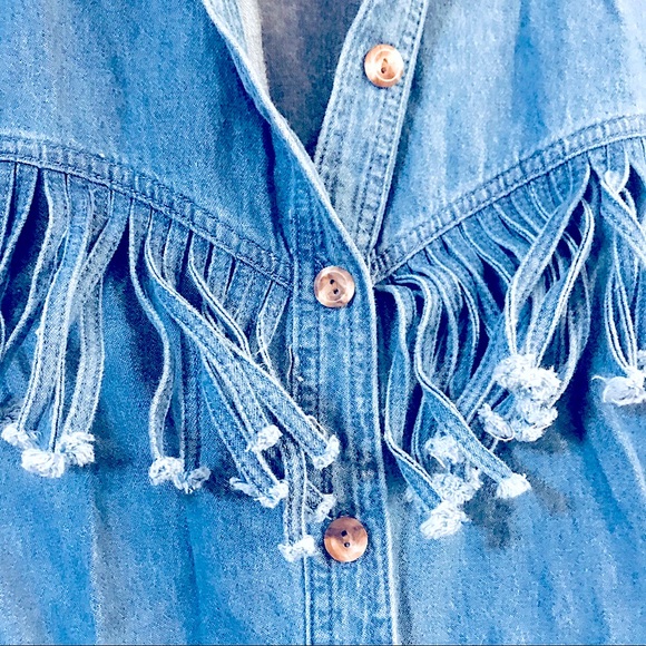 VtG Coastal Cowgirl Denim Button Down LongSleeves MIDI Southwestern Beauty๐๐ค - Picture 3 of 16